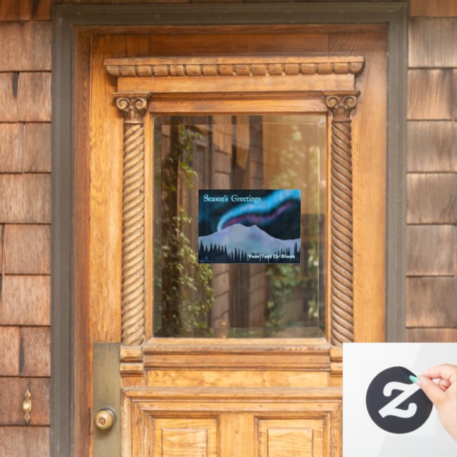 Autocollant Pour Fenêtre Bonnes Fêtes - Blue Aurora (Porte d'accueil)