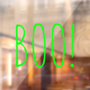Autocollant Pour Fenêtre Boo néon vert typographie éffrayant drôle Hallowee