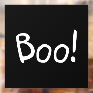 Autocollant Pour Fenêtre Boo noir joli typographie manuscrite Halloween