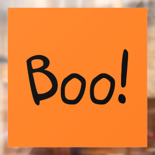 Autocollant Pour Fenêtre Boo orange jolie typographie manuscrite Halloween