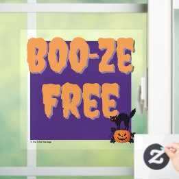 Autocollant Pour Fenêtre Boo‑ze sans alcool | Halloween sobre et Spook