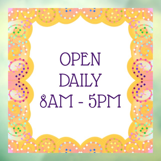 Autocollant Pour Fenêtre Bordure jaune Whimsical (Feuille 3)