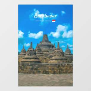 Autocollant Pour Fenêtre Borobudur, Indonésie - Temple bouddhiste ancien