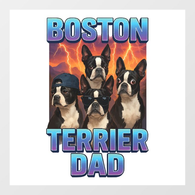 Autocollant Pour Fenêtre Boston Terrier (Feuille)