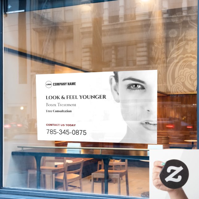 Autocollant Pour Fenêtre Botox Treatment Service Clôture de fenêtre personn (Fenêtre de café)