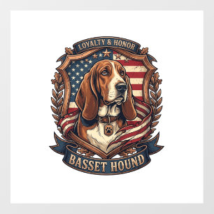 Autocollant Pour Fenêtre Bouclier de drapeau américain de chien de loyauté