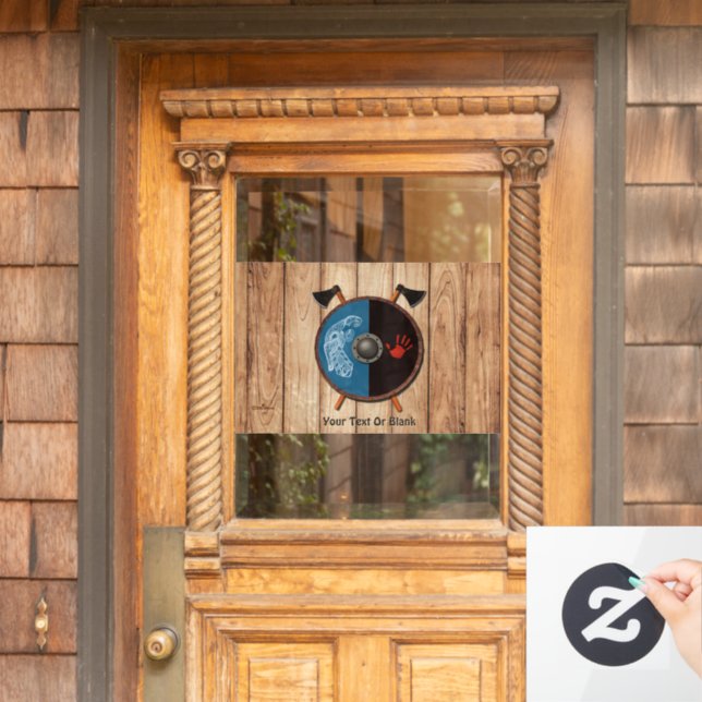 Autocollant Pour Fenêtre Bouclier viking et axes (Porte d'accueil)