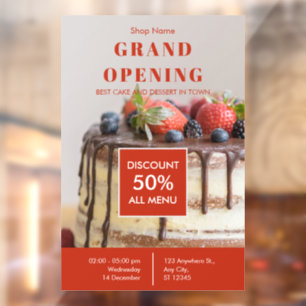 Autocollant Pour Fenêtre Boulangerie de gâteaux Petite entreprise Grande ou