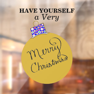 Autocollant Pour Fenêtre Boule d'or Joyeux Noël