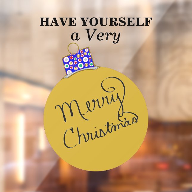 Autocollant Pour Fenêtre Boule d'or Joyeux Noël (Feuille 2)