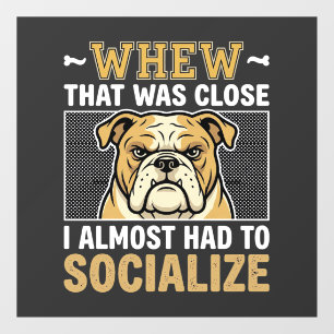 Autocollant Pour Fenêtre Bouledogue Amusant Chien de Socialisation