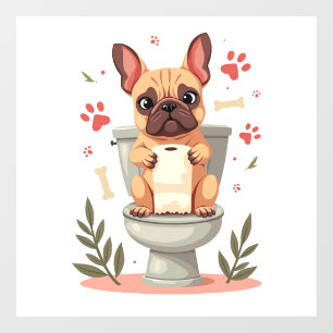 Autocollant Pour Fenêtre Bouledogue français en colère vintage tenant du pa