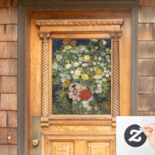 Autocollant Pour Fenêtre Bouquet Floral Impressionniste Vintage Van Gogh