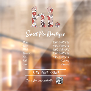 Autocollant Pour Fenêtre Boutique Cute Business Heures d'ouverture