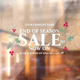 Autocollant Pour Fenêtre Boutique de détail fin de saison Noël