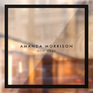 Autocollant Pour Fenêtre Boutique minimaliste de luxe noir/transparent