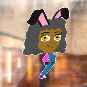Autocollant Pour Fenêtre bouton chibi bunnygirl