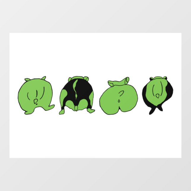 Autocollant Pour Fenêtre Boutons de hamster vert (Feuille)