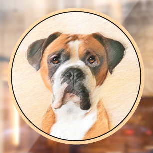 Autocollant Pour Fenêtre Boxer Dog Peinture Non Décroché Art animal origina