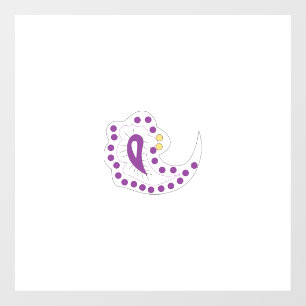 Autocollant Pour Fenêtre Bransoletka z serduszkiem Style, aubergine légère