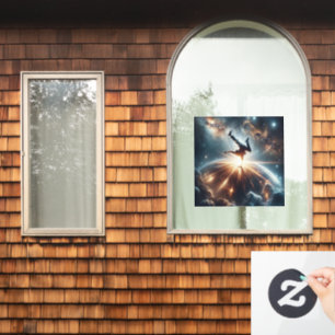 Autocollant Pour Fenêtre Breakdancer en action, Ai, Action dans la Galaxie