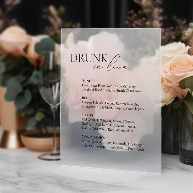 Autocollant Pour Fenêtre Brunin In Love Barre Mariage Menu Signal miroir (Créateur téléchargé)