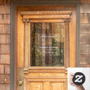 Autocollant Pour Fenêtre Bureau du procureur   Bureau juridique blanc