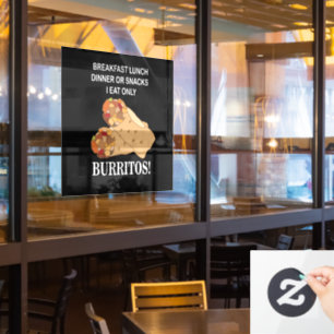 Autocollant Pour Fenêtre Burritos Je Ne Mange Que Le Restaurant Burrito
