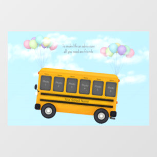 Autocollant Pour Fenêtre Bus Scolaire Avec Ballons Personnalisé 6 Photo