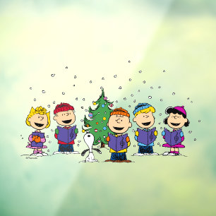 Autocollant Pour Fenêtre cacahuètes   Autour de l'arbre de Noël