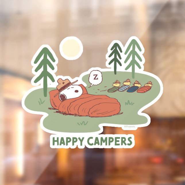 Autocollant Pour Fenêtre cacahuètes | Campeurs de couchage Snoopy & Woodsto (Feuille 2)