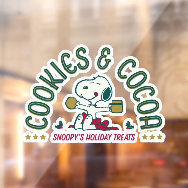 Autocollant Pour Fenêtre cacahuètes | Cookies et cacao Snoopy (Feuille 2)