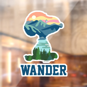 Autocollant Pour Fenêtre cacahuètes   Grand Portrait extérieur Snoopy