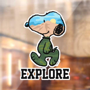 Autocollant Pour Fenêtre cacahuètes   Grande neige extérieure