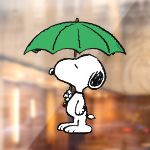 Autocollant Pour Fenêtre cacahuètes   Parapluie vert Snoopy
