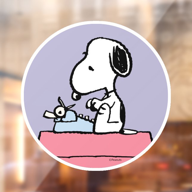 Autocollant Pour Fenêtre cacahuètes | Snoopy à la machine à écrire (Feuille 2)