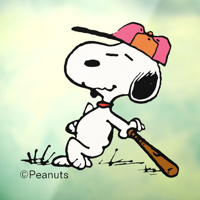Autocollant Pour Fenêtre cacahuètes | Snoopy at Bat (Feuille 3)