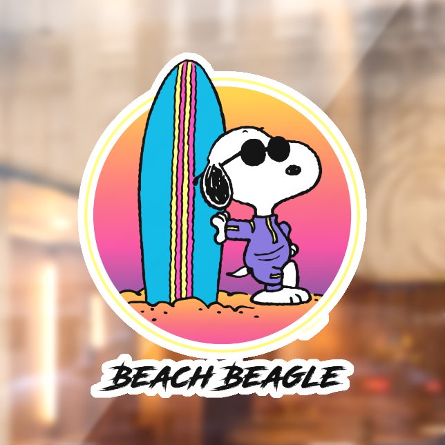 Autocollant Pour Fenêtre cacahuètes | Snoopy Beach Beagle (Feuille 2)