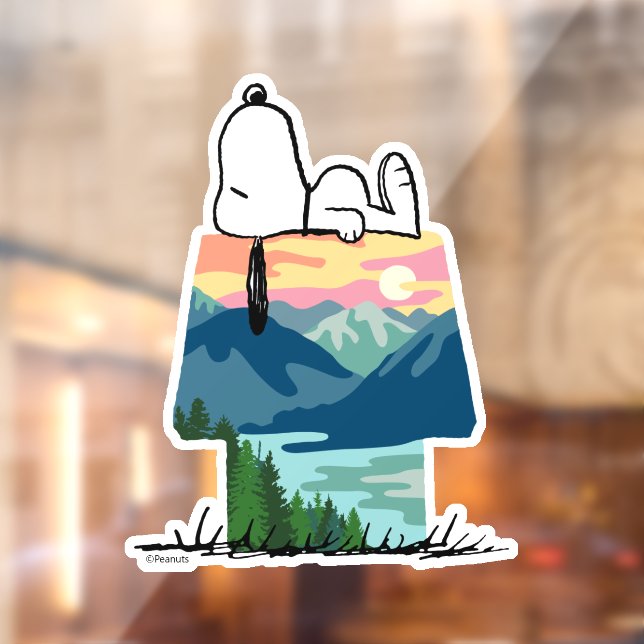 Autocollant Pour Fenêtre cacahuètes | Snoopy Dog House Sunrise (Feuille 2)