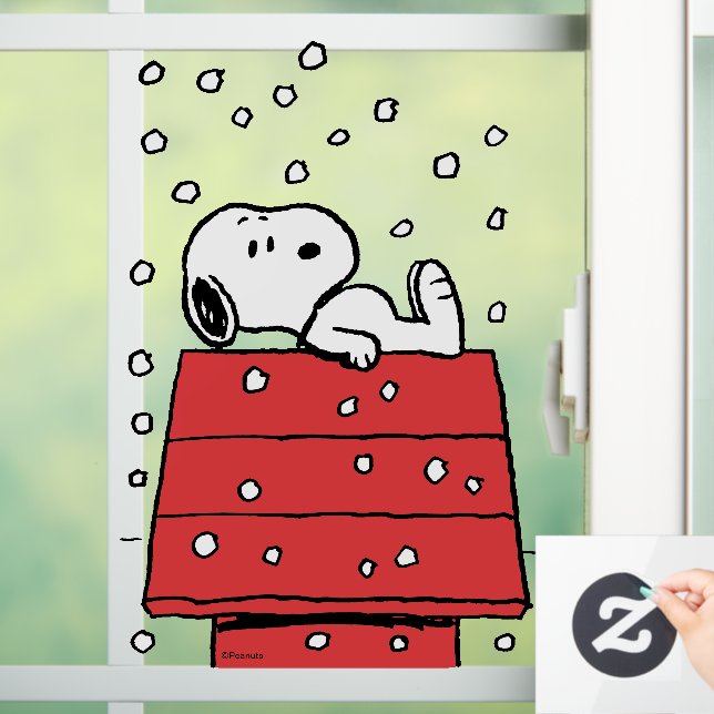 Autocollant Pour Fenêtre cacahuètes | Snoopy Doghouse Snowflakes (Maison)