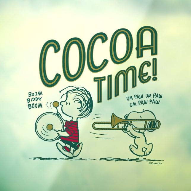 Autocollant Pour Fenêtre cacahuètes | Snoopy & Linus Cocoa Time Clouage (Feuille 3)