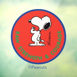Autocollant Pour Fenêtre cacahuètes   Snoopy Raw Force & Courage Badge