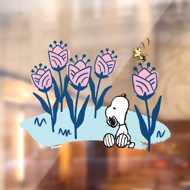 Autocollant Pour Fenêtre cacahuètes | Snoopy & Woodstock Flower Garden (Feuille 2)
