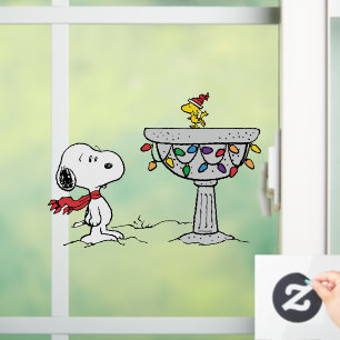 Autocollant Pour Fenêtre cacahuètes   Snoopy & Woodstock Froid Birdbath