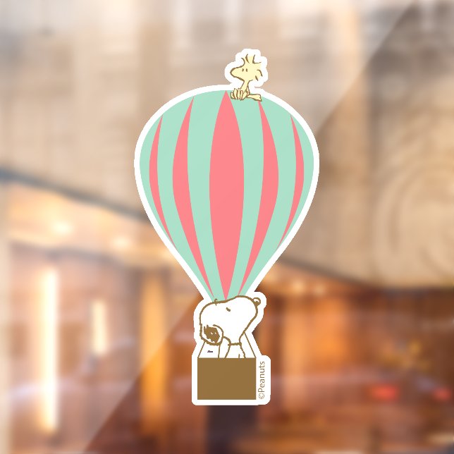 Autocollant Pour Fenêtre cacahuètes | Snoopy & Woodstock Hot Air Balloon (Feuille 2)