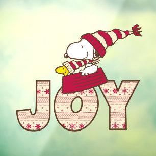 Autocollant Pour Fenêtre cacahuètes   Snoopy & Woodstock Joy Sled Ride