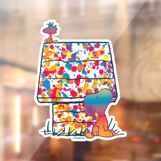 Autocollant Pour Fenêtre cacahuètes | Snoopy & Woodstock Rainbow Paint (Feuille 2)