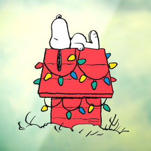 Autocollant Pour Fenêtre cacahuètes   Snoopy's Dog House With Lights