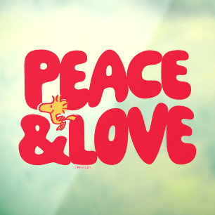 Autocollant Pour Fenêtre cacahuètes   Woodstock Peace & Love