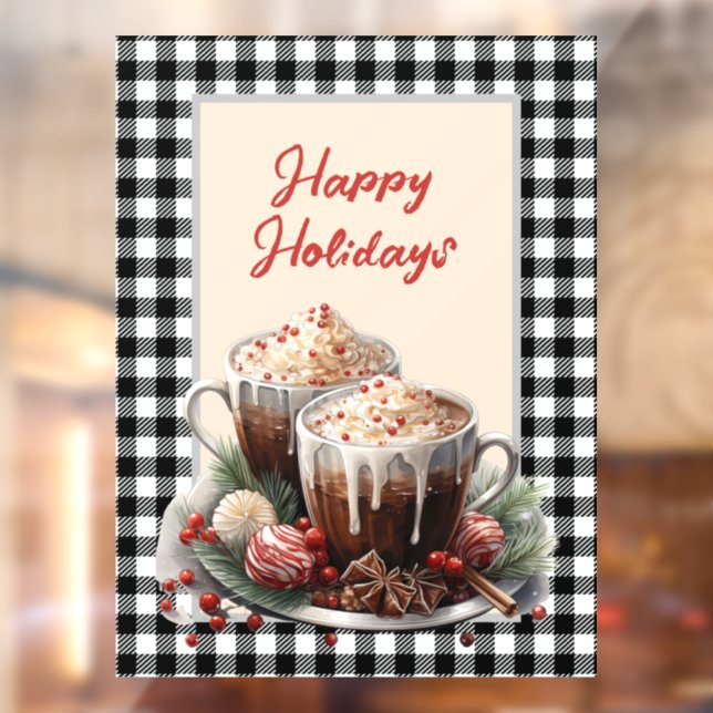 Autocollant Pour Fenêtre Cacao de Noël Personnalisable (Feuille 2)